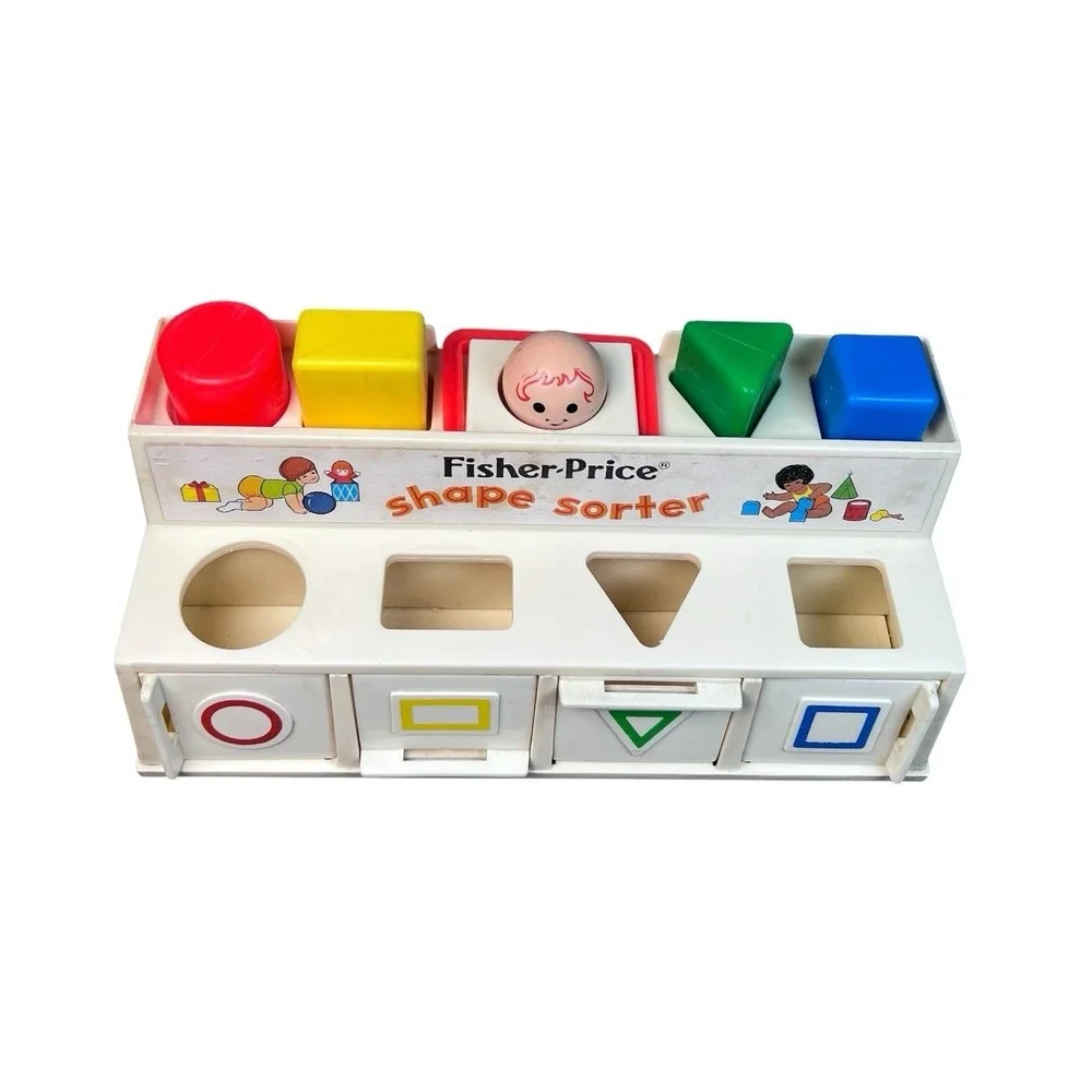 Vintage 1974 Fisher Price Shape Sorter Block Activity Center Educational 412 USA